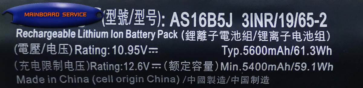 Batteria AS16B5J AS16B8J 11.1V 62.2Wh Compatibile Acer Aspire E5-575G Serie 15.6''
